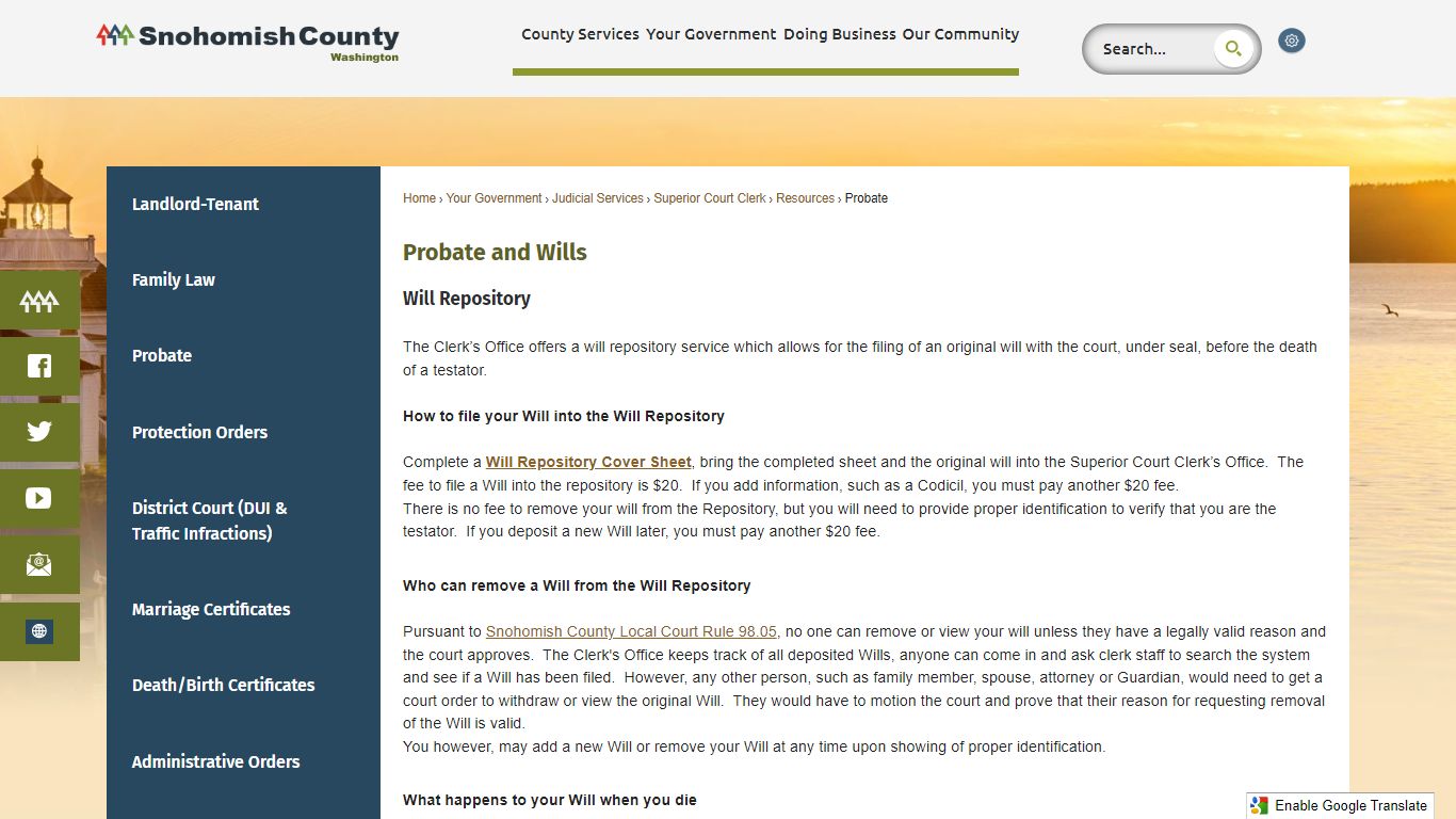 Probate and Wills | Snohomish County, WA - Official Website