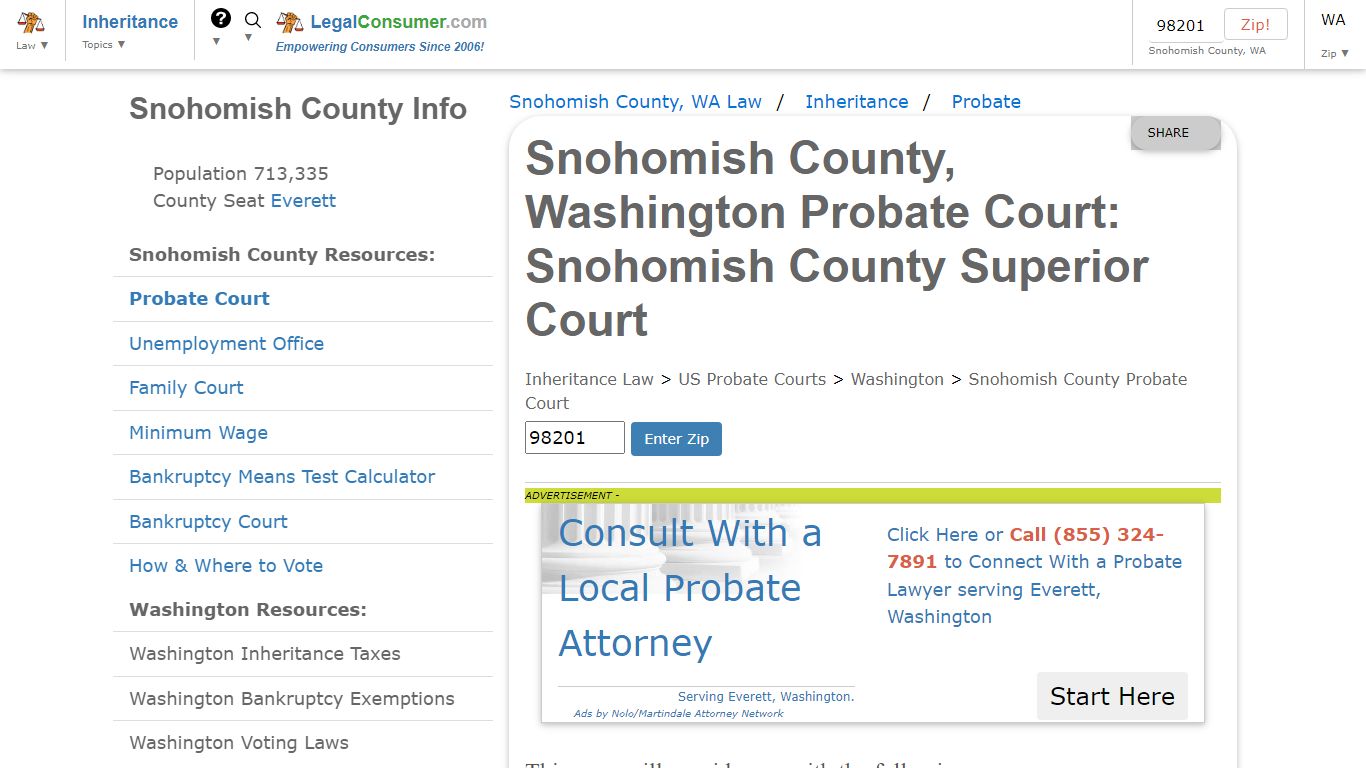 Snohomish County Probate Court - LegalConsumer.com