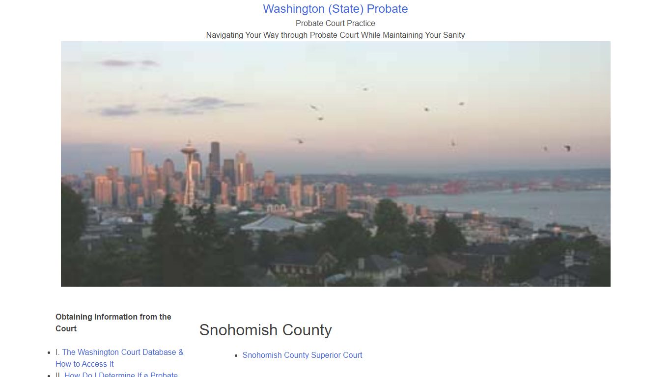 Snohomish County - Probate Court Practice Washington State